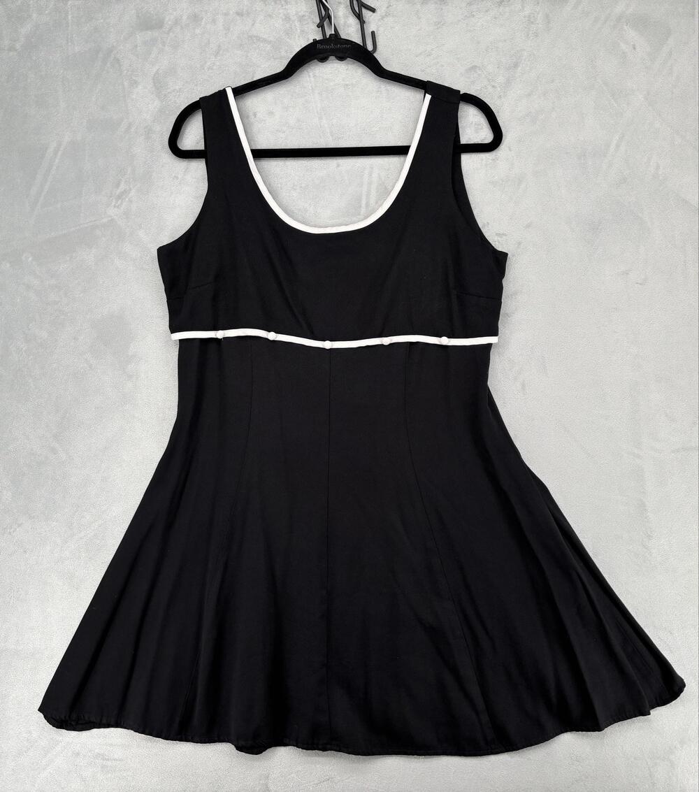 Vintage Dress Womens 13 Black Fit & Flare Tank Dress Retro 1960s Cocktail Skater